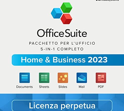 OfficeSuite Home & Business 2023 - Licenza a Vita- Documents, Sheets, Slides, PDF, Mail e Calendar per Windows