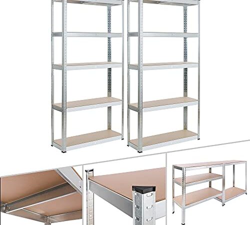 2x AREBOS Scaffale per Carichi Pesanti 875kg Ripiano Seminterrato | 180x90x30cm | 1750 kg