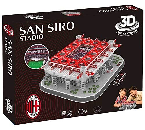 AC Milan- Puzzle 3D Stadio San Siro Versione, Colore Rosso Nero, 14832