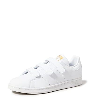 adidas Stan Smith CF, Scarpe da Ginnastica Uomo, Bianco/Bianco/Oro Met., 42 EU