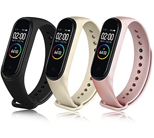 AK [3 Pezzi Cinturini per Xiaomi Mi Band 4/ Mi Band 3, Cinturino Sportivo in Silicone di Morbido per Xiaomi Mi Band 3/ Xiaomi Mi Band 4 Cinturino per Uomo e Donna