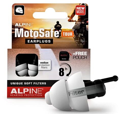 Alpine MotoSafe Pro Tappi per Orecchie – Tappi da Gara ed Escursioni –Previeni i danni alle orecchie quando guidi la moto – Senti i rumori dellastrada – comodo e riutilizzabili