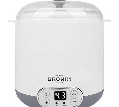 Browin 801013-Dispositivo Multifunzione per Formaggio e Yogurt con termostato da 1,5 l, Bianco, Grigio, Mittler