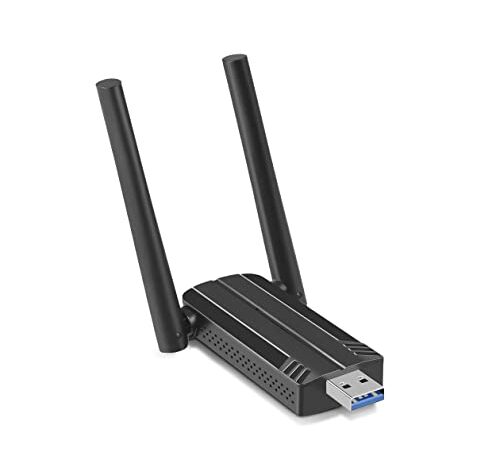 Chiavetta WiFi per PC Fisso 1300Mbps, Antenna WiFi USB 3.0 Dongle 2.4GHz/5.8GHz Dual Band per Windows 11/10/8/7/Vista/XP, Mac OS