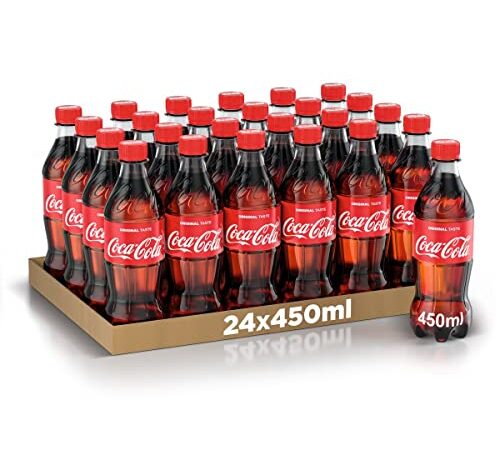 Coca-Cola Original Taste – 24 Bottiglie da 450 ml, Tutto il Gusto Originale di Coca-Cola in Bottiglia PET 100% Riciclabile, Bevanda Analcolica