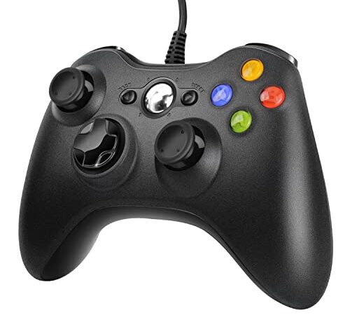 Diswoe Controller per PC Xbox 360, Xbox 360 Game Controller, Wired Controller Compatibile per Xbox 360/Xbox 360 Slim, USB Wired Joystick per PC(Windows 7/8 / 8.1/10 / XP/Vista)