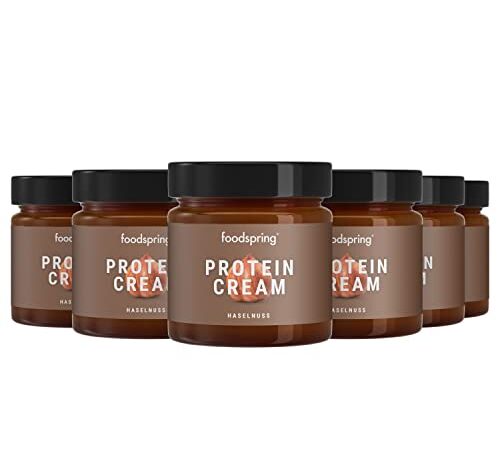 foodspring Crema Proteica, Nocciola, 6 x 200g, Crema proteica spalmabile alla nocciola