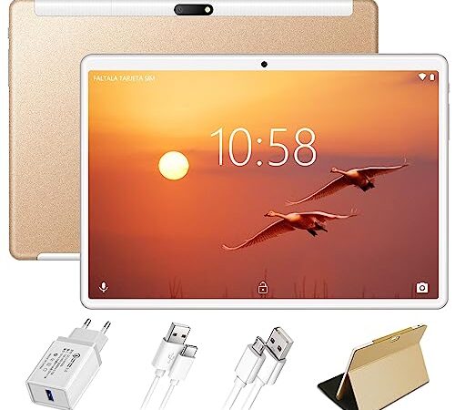 GOODTEL Tablet 10 Pollici Android Tablet PC WiFi + Cellulare (Dual SIM LTE) 4GB RAM 64GB ROM 1TB TF, Tablets WiFi | Bluetooth | GPS, Oro