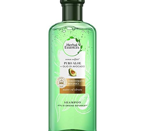 Herbal Essences Shampoo Senza Solfati Puro Aloe + Olio Di Avocado, In Collaborazione Con Royal Botanic Gardens, Kew, 225ml