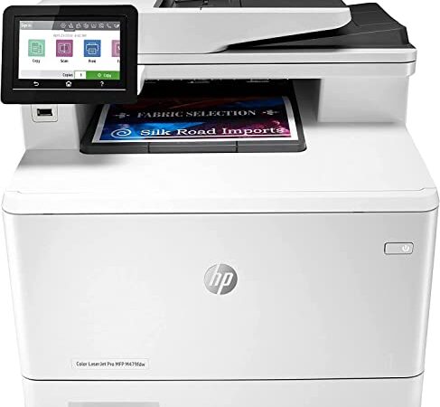 HP Color LaserJet Pro MFP M479fdw W1A80A, Stampante Multifunzione A4, Stampa Fronte e Retro Automatica a colori, 27 ppm, Fax, ADF, Wi-Fi, Ethernet, USB, HP Smart, Bianca