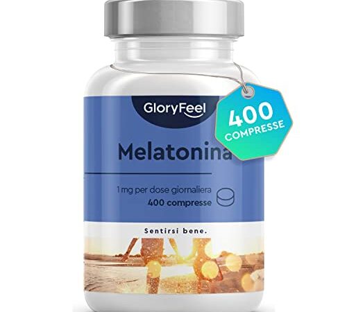 Melatonina Pura, 400 Compresse (Scorta + 12 mesi), Melatonina per dormire, 1 mg per compressa, Integratore Melatonina Sonno, per Riposare Meglio, Melatonina Forte per Dormire, Testato in Laboratorio