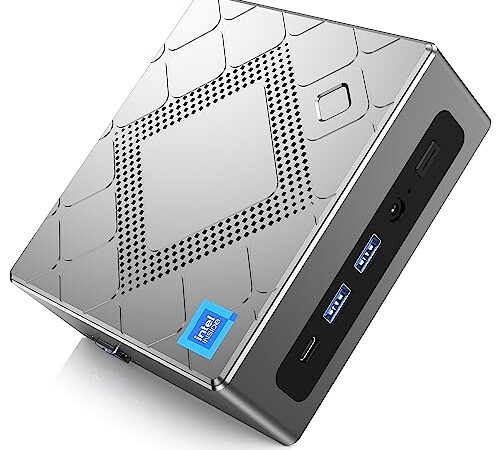 Mini PC Intel i5-11320H Core (4,5 GHz) computer, 16GB di RAM SSD da 512GB PC desktop Windows 11 Pro WiFi5 BT4.2 Type-C USB 3.0 VESA per 4K HDMI*2 Display a 3 schermi Regalo Home Theater/Ufficio