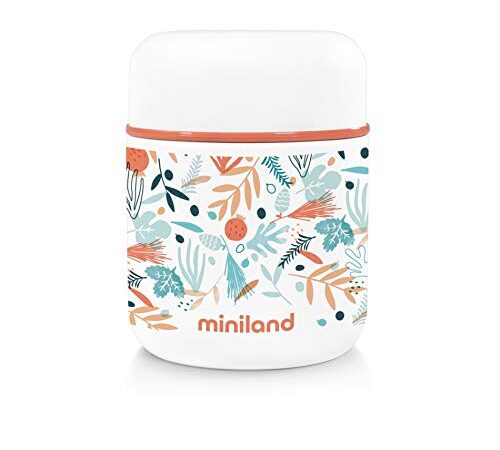 Miniland - Thermos in acciaio inossidabile per bambini - Thermos per alimenti solidi. Collezione Mediterranea., Colore mediterraneo, 280 ml