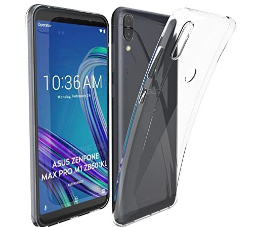 N NEWTOP Custodia Cover Compatibile con ASUS ZENFONE MAX PRO M1 (6.0") ZB601KL, Morbido TPU CLEAR Gel Silicone Anti Graffio Trasparente Slim Sottile Flessibile Case Posteriore Proteggi