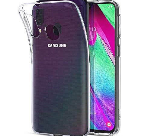 NEW'C Cover per Samsung Galaxy A40, Custodia Gel Trasparente Morbida Silicone Sottile TPU [Ultra Leggera e Chiaro]