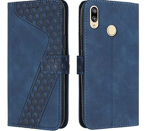 OKZone Cover per Huawei Honor 10 Lite/20 Lite/10i/20i/P Smart 2019, Custodia a Libro in Pelle Protettiva Folio Portafoglio con Chiusura Magnetica e Slot per Carte Wallet Case Flip Cover (Blu)