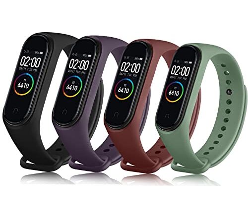 Oumida Cinturino per Xiaomi Mi Smart Band 4 /Mi Band 3,Cinturini Morbido Silicone per Mi Band 4 3 Braccialetto,4 Colore-A