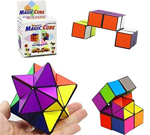 SHONCO Magic Star Cube, Cubo Infinito, Cubo Magico 2 in 1，Solido di Superficie Liscia, Allevia Lo Stress e l'ansia, Cubo Puzzle Durevole per Bambini e Adulti