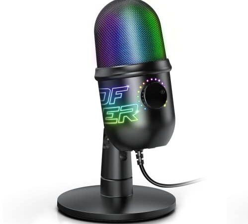 Spirit Of Gamer - EKO 400 RGB | Microfono PC Gaming Professionale | Registra facilmente la tua voce | Ideale per ASMR, Streaming, Youtube, Podcast e Twitch | Microfono USB da Tavolo per PC/PS4/PS5