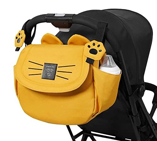 SUNVENO Borsa per pannolini per gatti grande capacità mamma borsa da viaggio maternità universale bambino passeggino borse organizer (giallo)