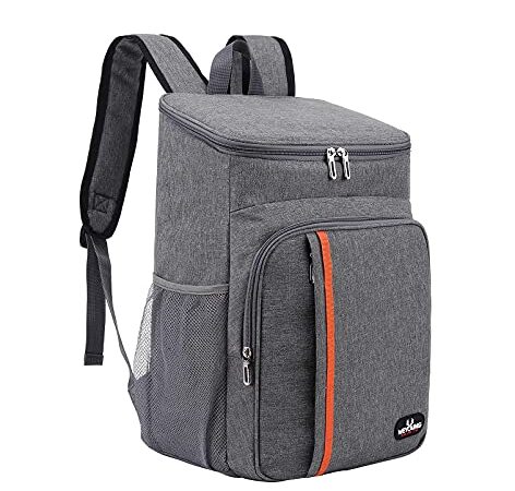 Zaino Termico Frigo 22L, Borsa Termica Porta Pranzo, Borsa Frigo Isoterma Impermeabile O cibi e Bevande Refrigerati per Picnic Escursionismo Campeggio Barbecue Campeggio Eventi Sportivi(Grigio)